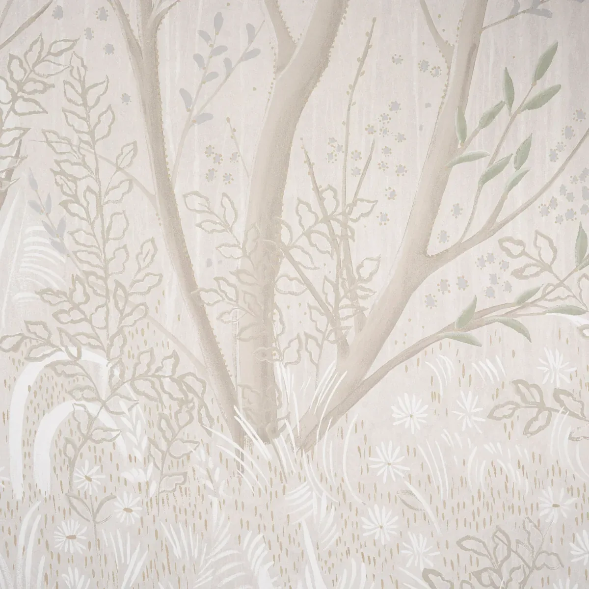 BRINDILLE GOLDEN ACCENTED PANEL SET - ALABASTER Schumacher W BRINDILLE GOLDEN ACCENTED PANEL SET ALABASTER Schumacher Wallpaper wallpaper - SKU 5010924