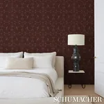 BRODERIE BORDEAUX Schumacher Wallpaper wallpaper - SKU 5017850