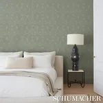BRODERIE COOL GREEN Schumacher Wallpaper wallpaper - SKU 5017851