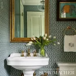 BURLEY - PEACOCK BLUE Schumacher Wallpaper | Wallpaper Twins BURLEY PEACOCK BLUE Schumacher Wallpaper wallpaper - SKU 5008035