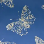 BURNELL BUTTERFLY BLUE Schumacher Wallpaper wallpaper - SKU 5011741
