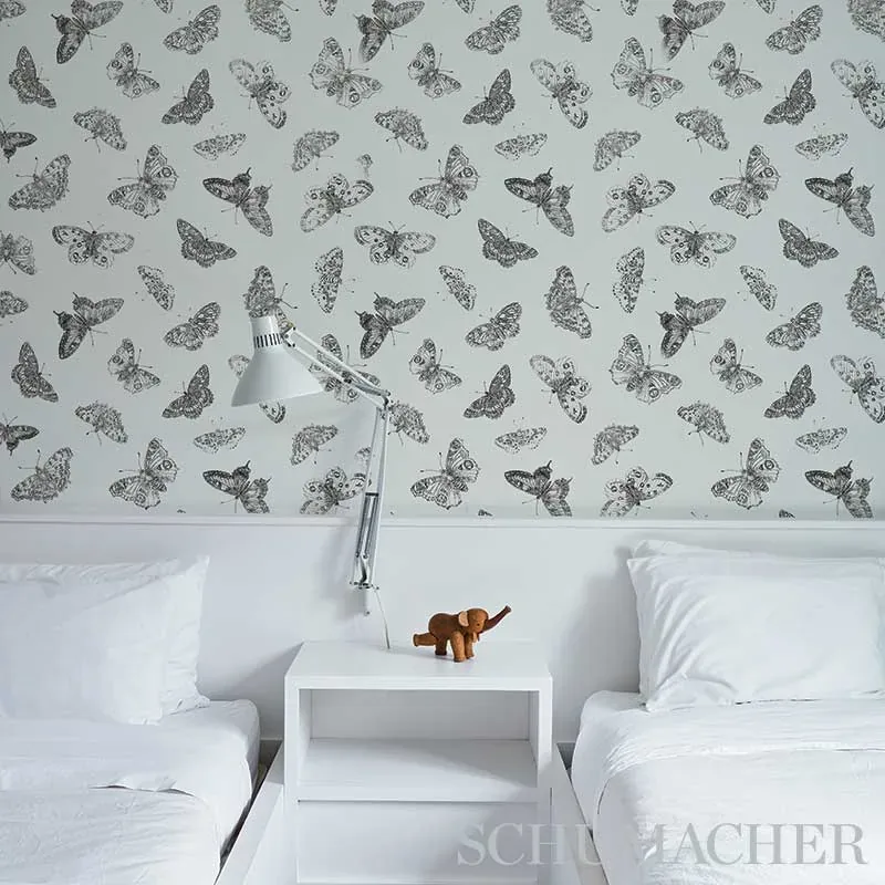 BURNELL BUTTERFLY BLUE Schumacher Wallpaper wallpaper - SKU 5011741