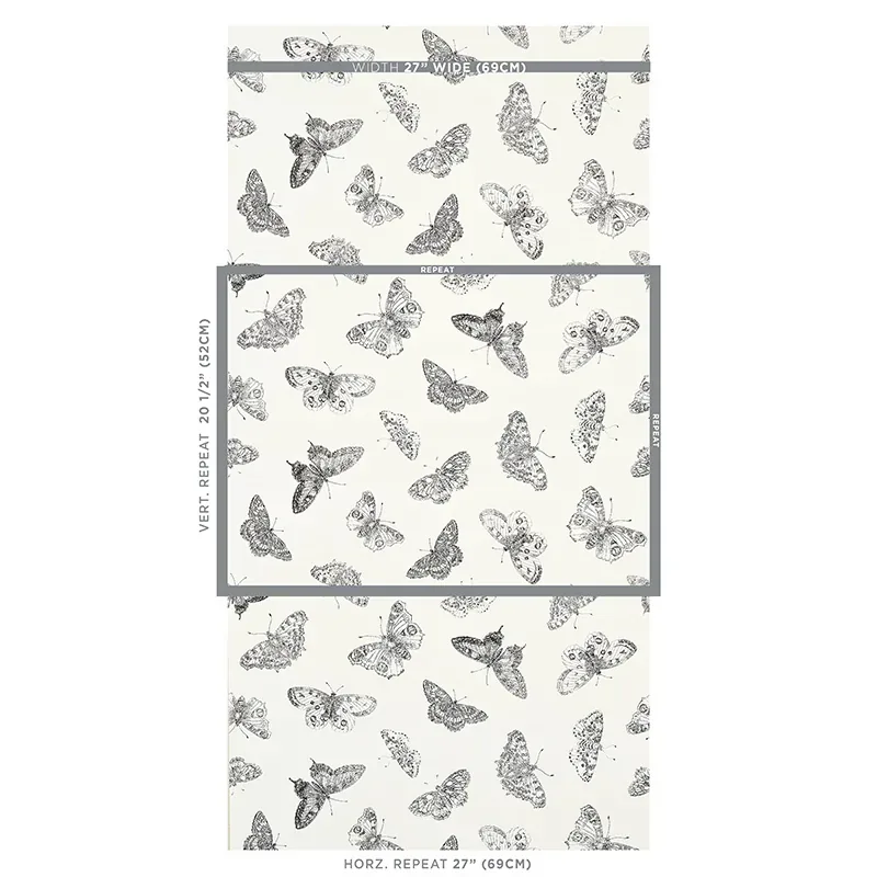 BURNELL BUTTERFLY IVORY Schumacher Wallpaper wallpaper - SKU 5011740