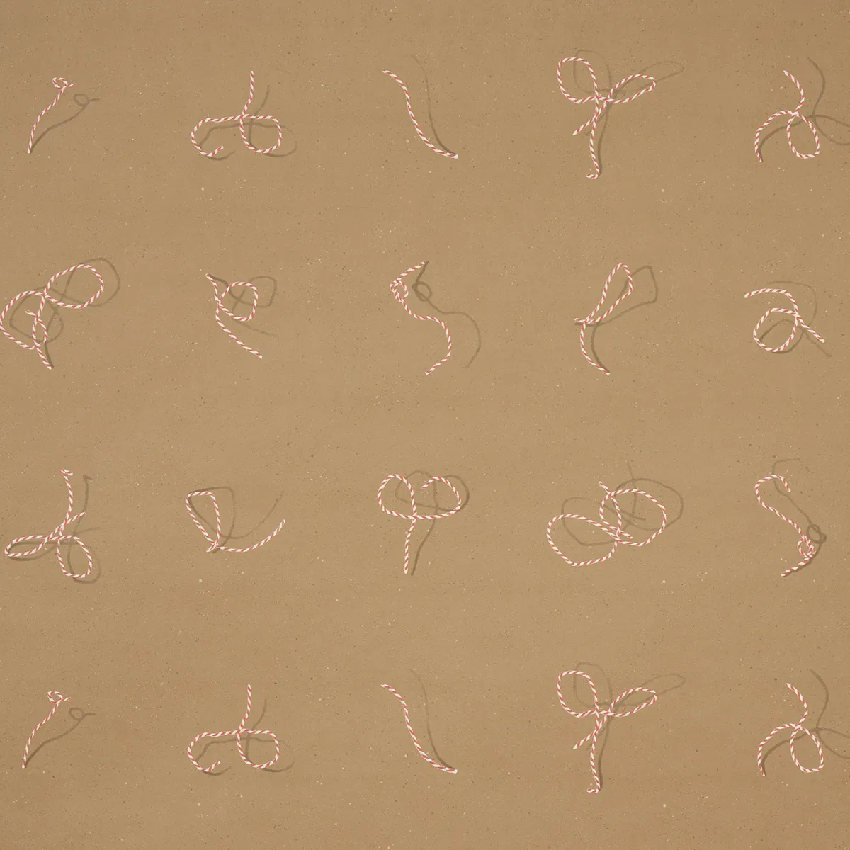 BUTCHER STRING RED AND WHITE ON BROWN Schumacher Wallpaper wallpaper - SKU 5014471