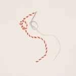 BUTCHER STRING RED AND WHITE ON IVORY Schumacher Wallpaper wallpaper - SKU 5014470