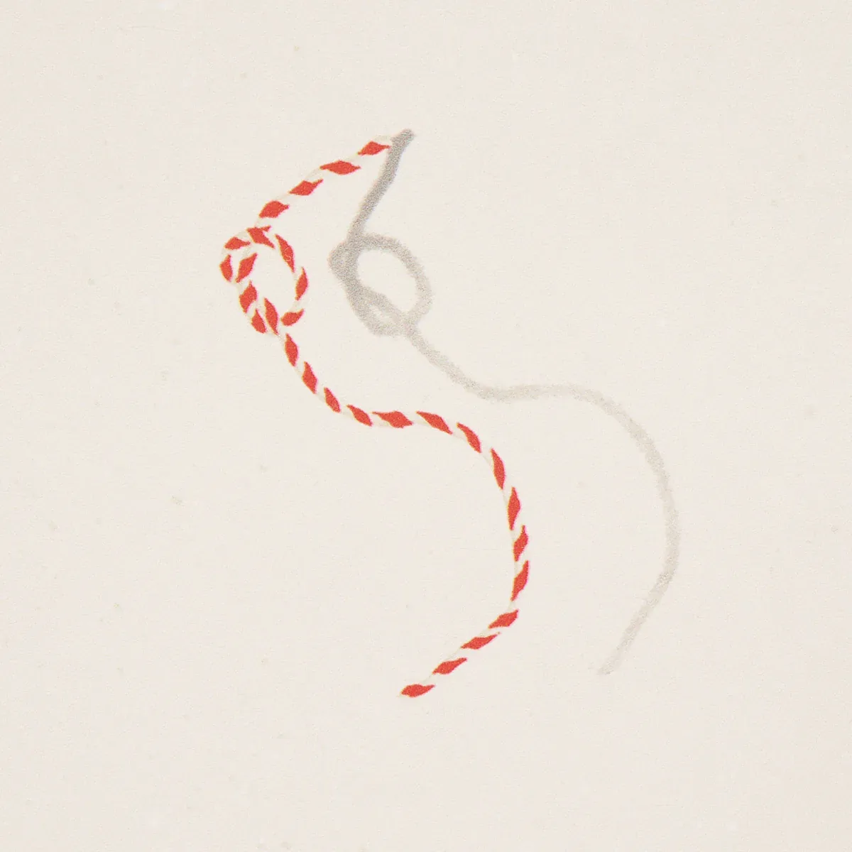 BUTCHER STRING RED AND WHITE ON IVORY Schumacher Wallpaper wallpaper - SKU 5014470