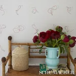 BUTCHER STRING RED AND WHITE ON IVORY Schumacher Wallpaper wallpaper - SKU 5014470