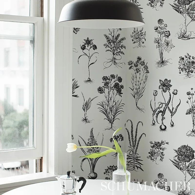 CABOT BOTANICAL LARGE IVORY Schumacher Wallpaper wallpaper - SKU 5010640