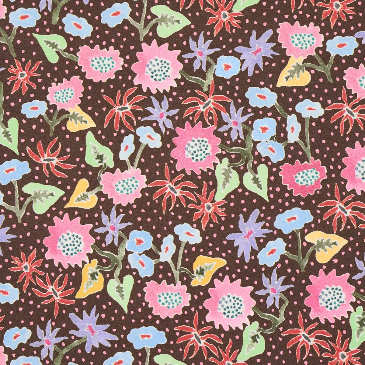 CALICO MULTI ON BROWN Schumacher Wallpaper wallpaper - SKU 5013502