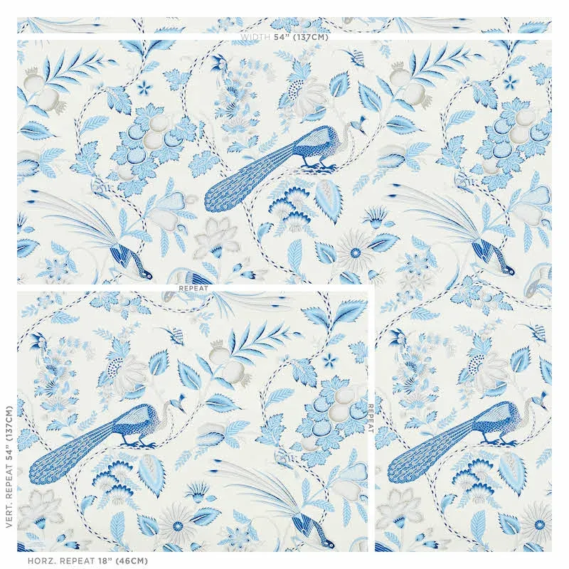 CAMPAGNE BLEU & GRIS Schumacher Wallpaper wallpaper - SKU 5010511