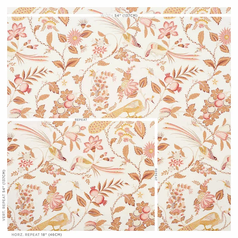 CAMPAGNE ROSE & OCHRE Schumacher Wallpaper wallpaper - SKU 5010513