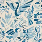 CANOPY - BLUE BIRDS Schumacher Wallpaper | Wallpaper Twins CANOPY BLUE BIRDS Schumacher Wallpaper wallpaper - SKU 5014830