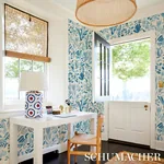 CANOPY - BLUE BIRDS Schumacher Wallpaper | Wallpaper Twins CANOPY BLUE BIRDS Schumacher Wallpaper wallpaper - SKU 5014830