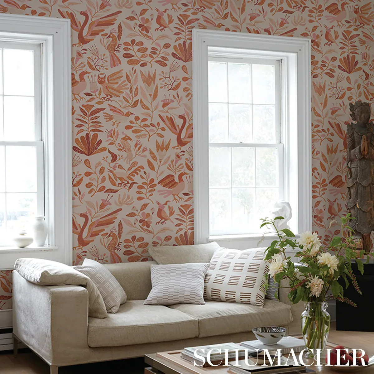 CANOPY TERRACOTTA Schumacher Wallpaper wallpaper - SKU 5014832