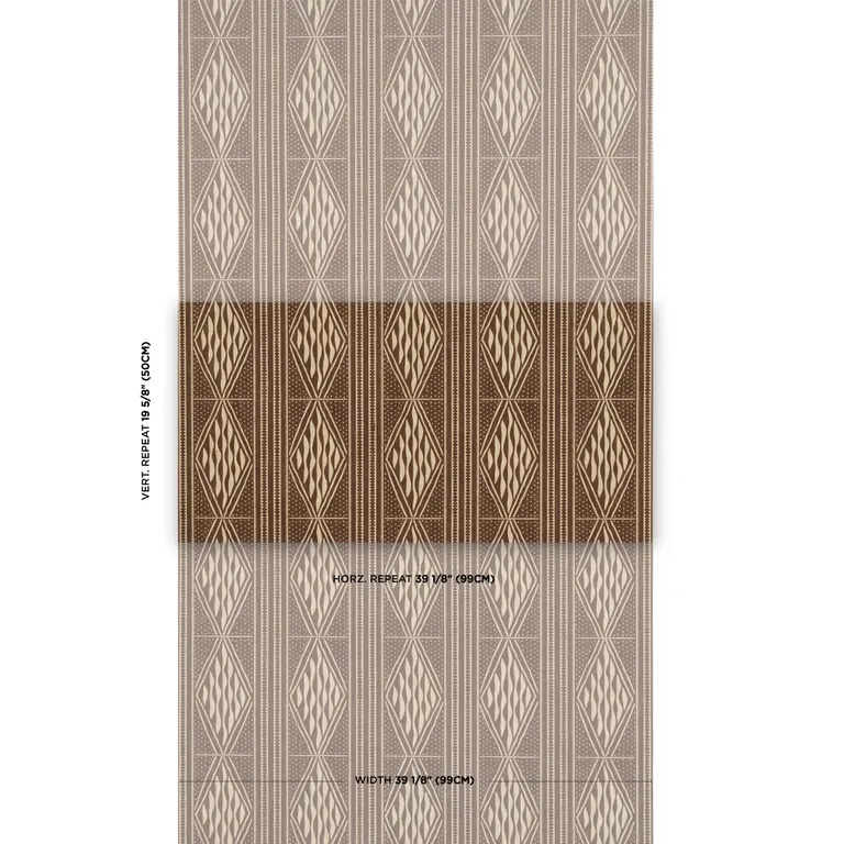 Schumacher CASSAVA wallpaper, color TOBACCO, SKU 5015420