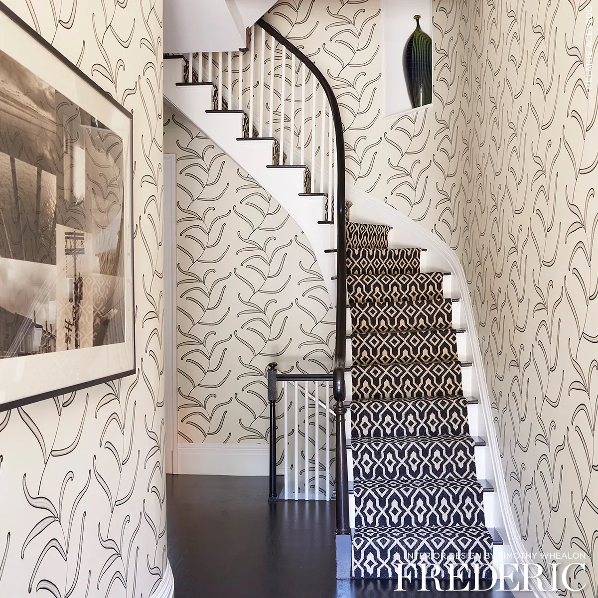 CATERPILLAR LEAF - BLACK AND CREAM Schumacher Wallpaper | Wa CATERPILLAR LEAF BLACK AND CREAM Schumacher Wallpaper wallpaper - SKU 5014530