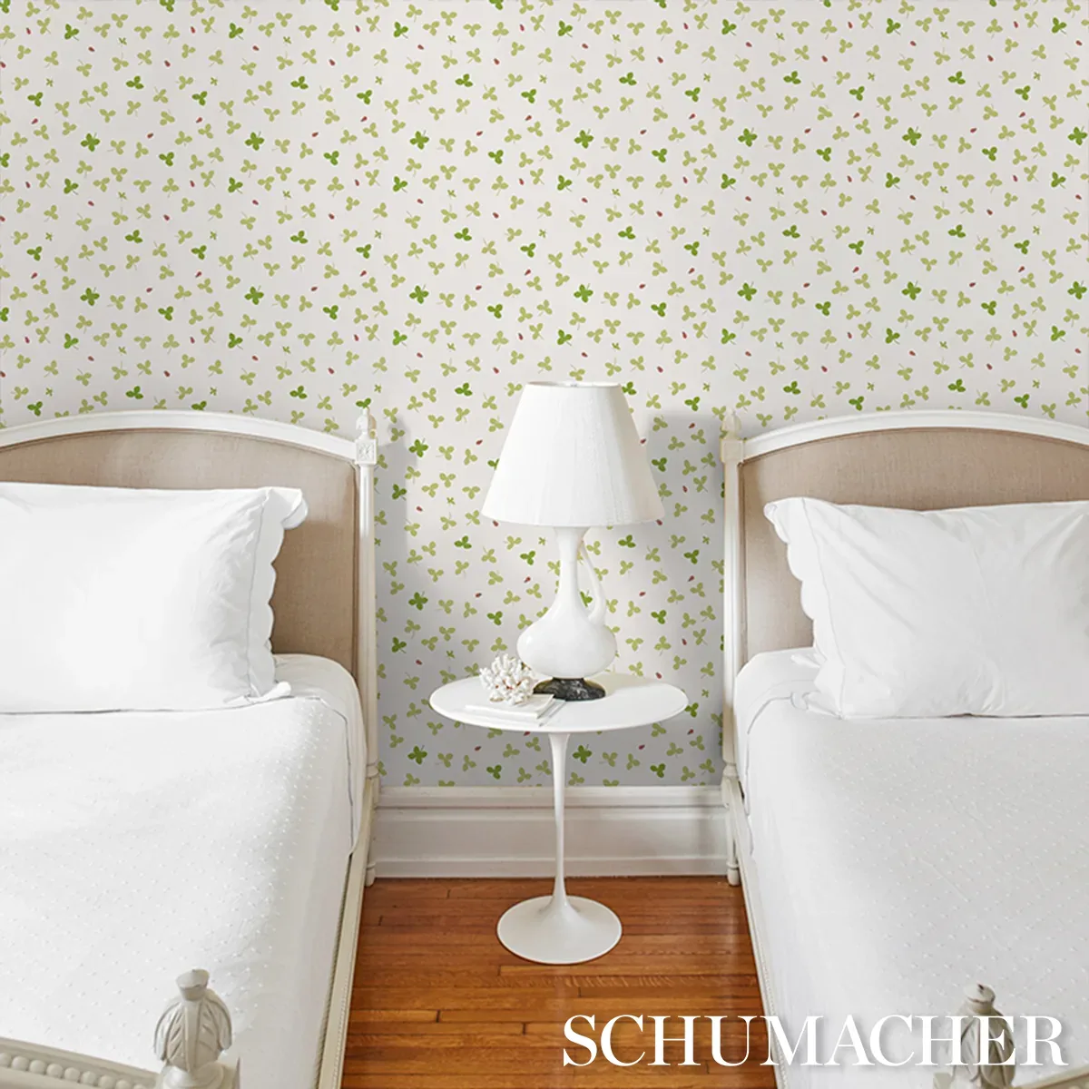 CELIA CLOVER - IVORY Schumacher Wallpaper | Wallpaper Twins CELIA CLOVER IVORY Schumacher Wallpaper wallpaper - SKU 5016770