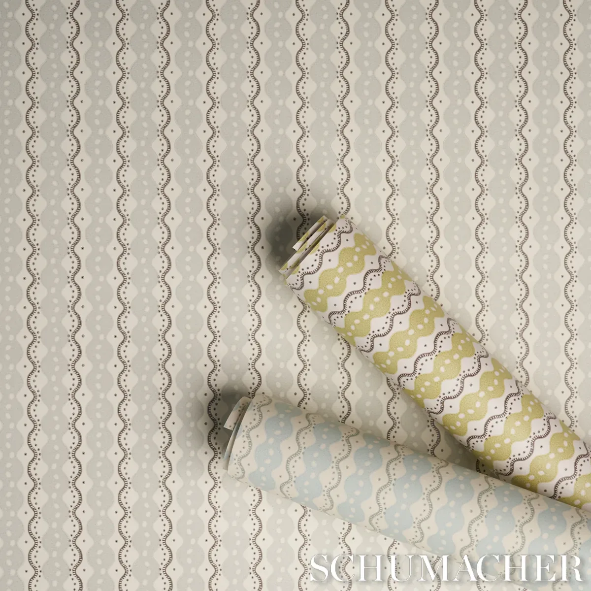 CENTIPEDE STRIPE ICING BLUE Schumacher Wallpaper wallpaper - SKU 5015070