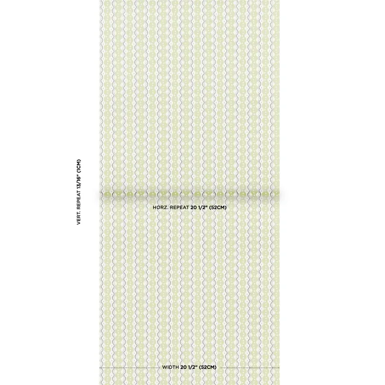 Schumacher CENTIPEDE STRIPE wallpaper, color PEA, SKU 5015072