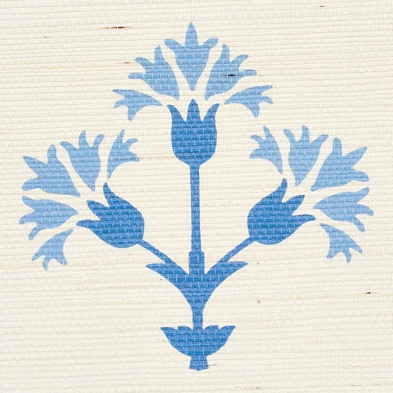 CHAMBA CROWN SISAL - BLUE Schumacher Wallpaper | Wallpaper T CHAMBA CROWN SISAL BLUE Schumacher Wallpaper wallpaper - SKU 5012282