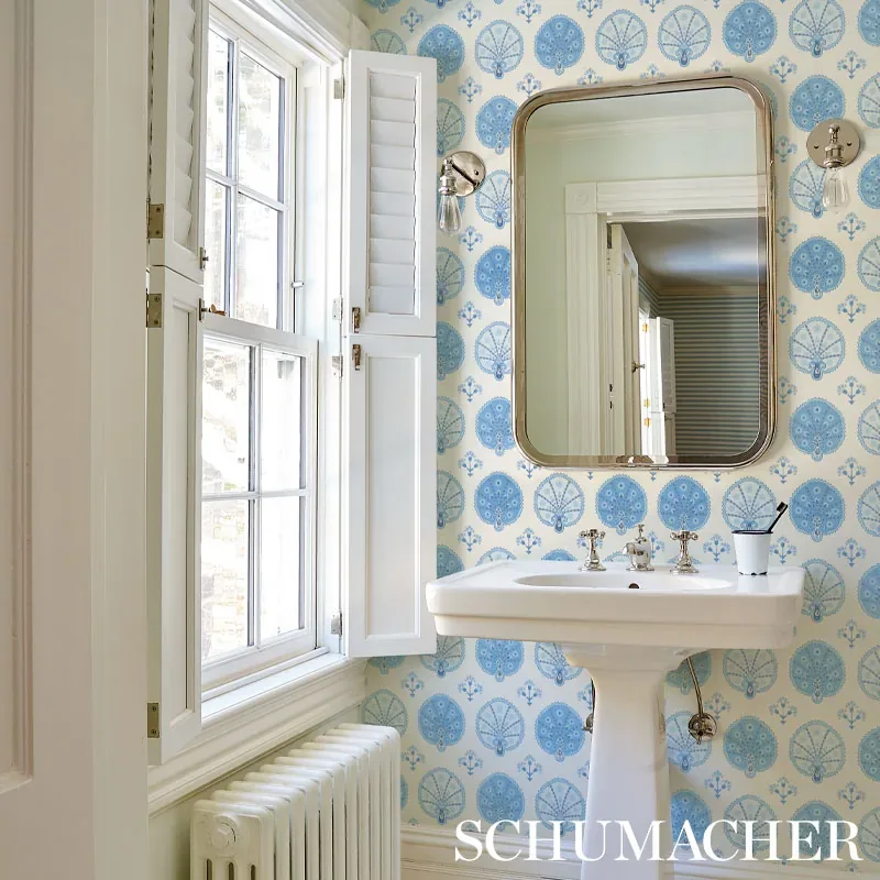 CHAMBA CROWN SISAL - BLUE Schumacher Wallpaper | Wallpaper T CHAMBA CROWN SISAL BLUE Schumacher Wallpaper wallpaper - SKU 5012282
