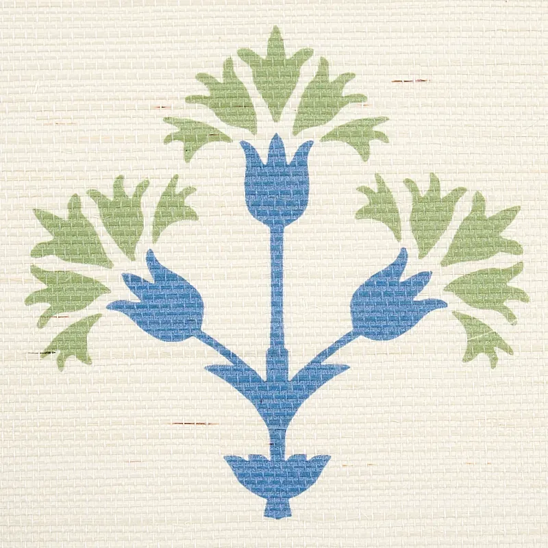 CHAMBA CROWN SISAL - GREEN Schumacher Wallpaper | Wallpaper CHAMBA CROWN SISAL GREEN Schumacher Wallpaper wallpaper - SKU 5012280