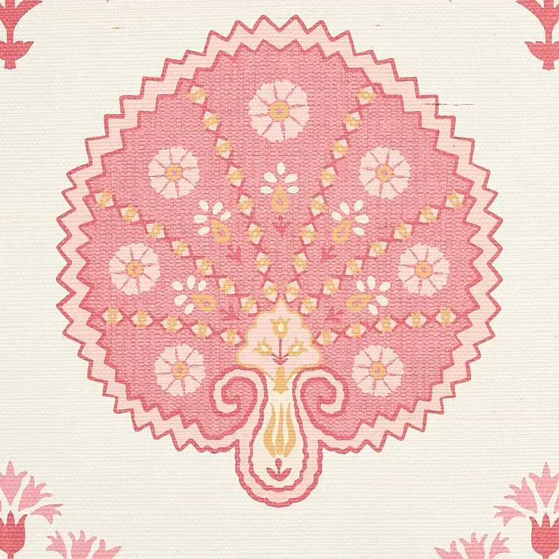 CHAMBA CROWN SISAL - PINK Schumacher Wallpaper | Wallpaper T CHAMBA CROWN SISAL PINK Schumacher Wallpaper wallpaper - SKU 5012281