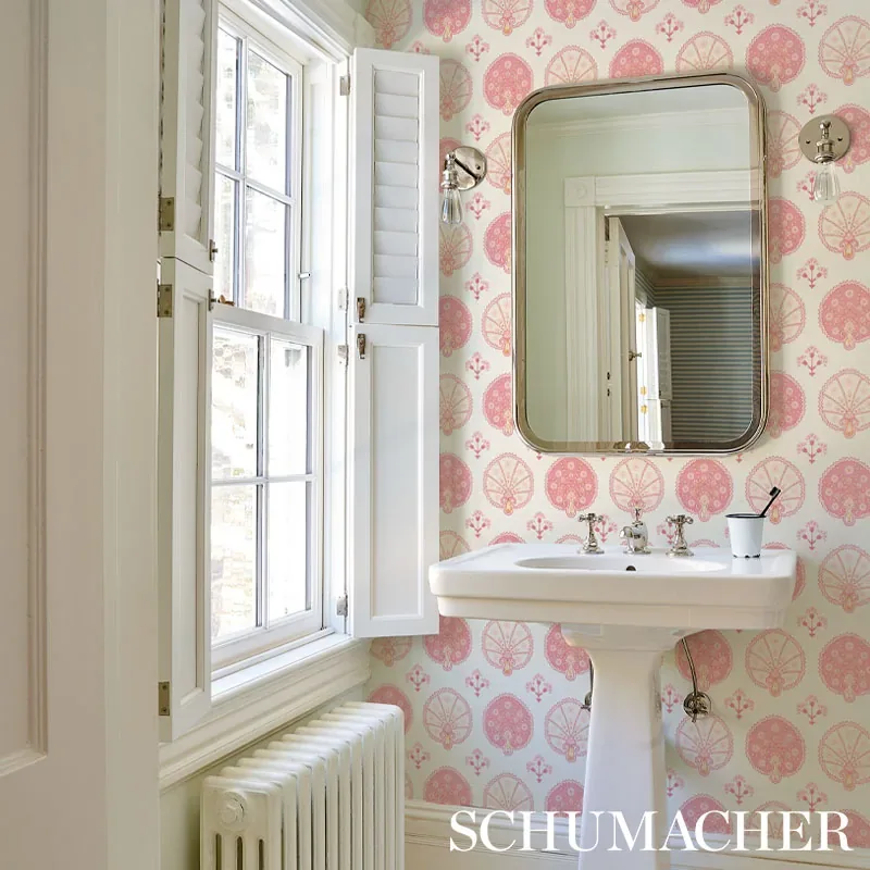 CHAMBA CROWN SISAL - PINK Schumacher Wallpaper | Wallpaper T CHAMBA CROWN SISAL PINK Schumacher Wallpaper wallpaper - SKU 5012281