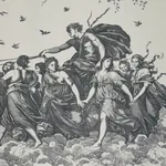 CHARIOT OF DAWN TOILE PANEL SET BLACK Schumacher Wallpaper wallpaper - SKU 5011500