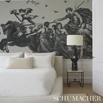 CHARIOT OF DAWN TOILE PANEL SET BLACK Schumacher Wallpaper wallpaper - SKU 5011500