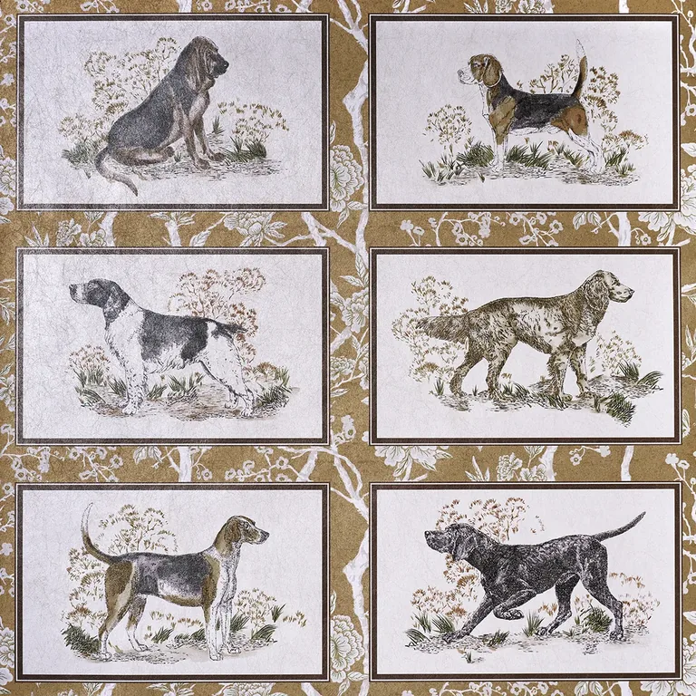 Schumacher CHASER’S LEGACY METALLIC wallpaper, color GOLD METALLIC, SKU 5016050