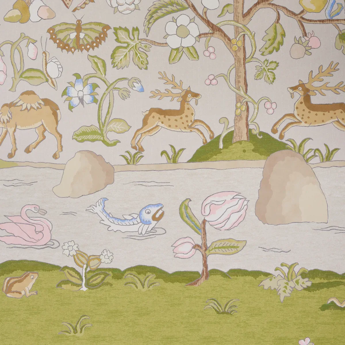 CHAUCER'S FOREST PANEL SET ALABASTER Schumacher Wallpaper wallpaper - SKU 5013291