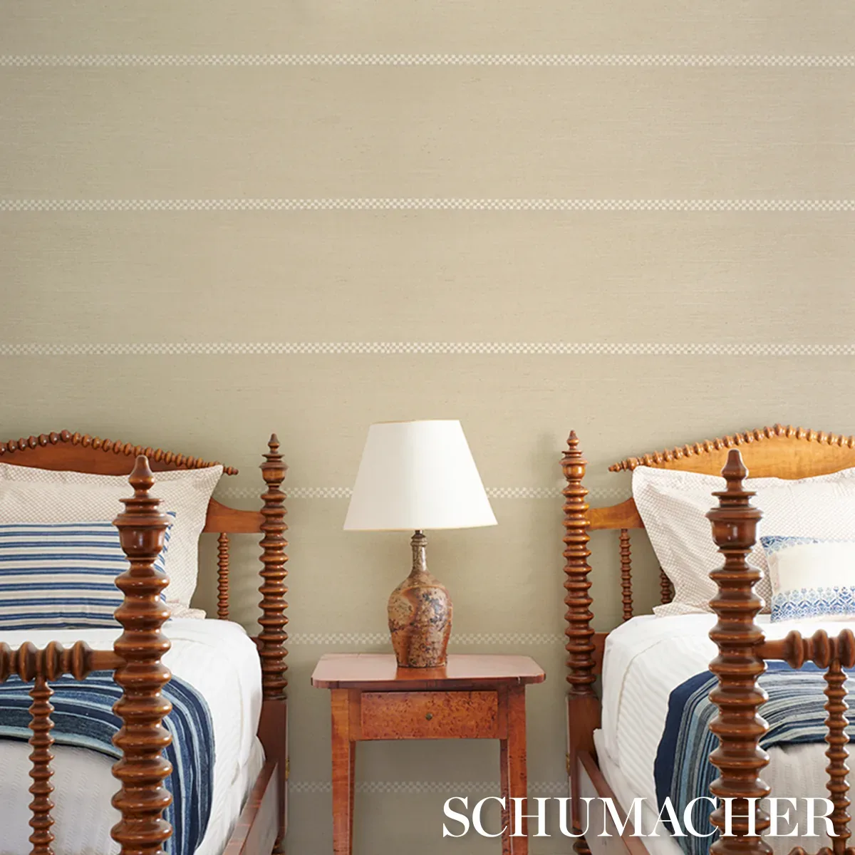 CHECKERED STRIPE SISAL - BIRCH Schumacher Wallpaper | Wallpa CHECKERED STRIPE SISAL BIRCH Schumacher Wallpaper wallpaper - SKU 5016751
