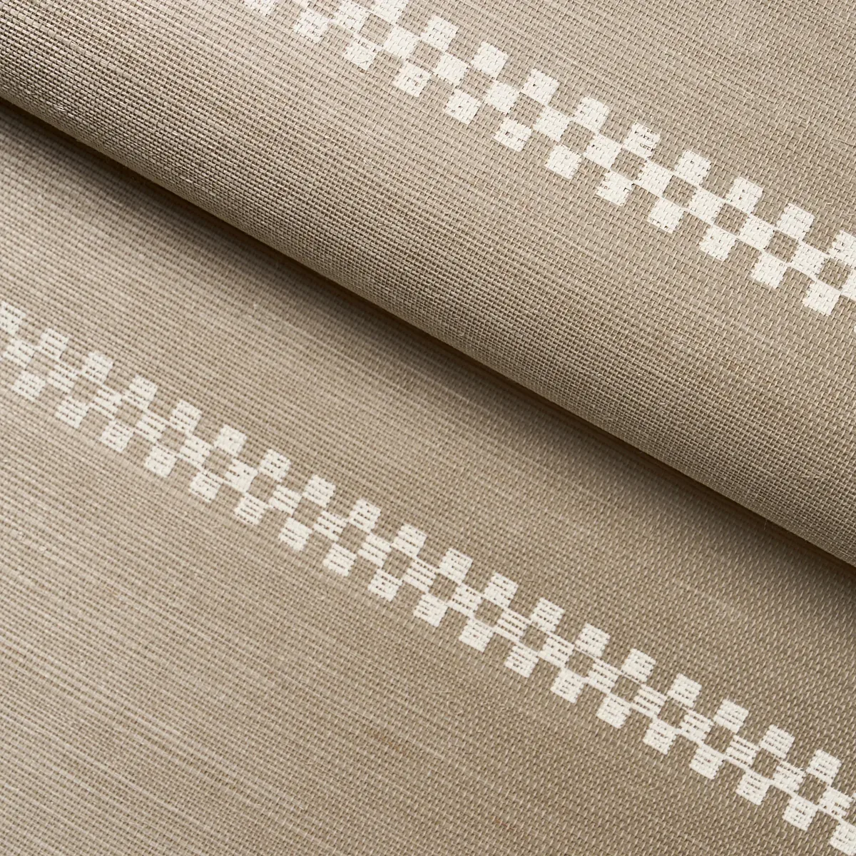 CHECKERED STRIPE SISAL FLAX Schumacher Wallpaper wallpaper - SKU 5016750