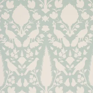 Schumacher CHENONCEAU wallpaper, color AQUAMARINE, SKU 5004122