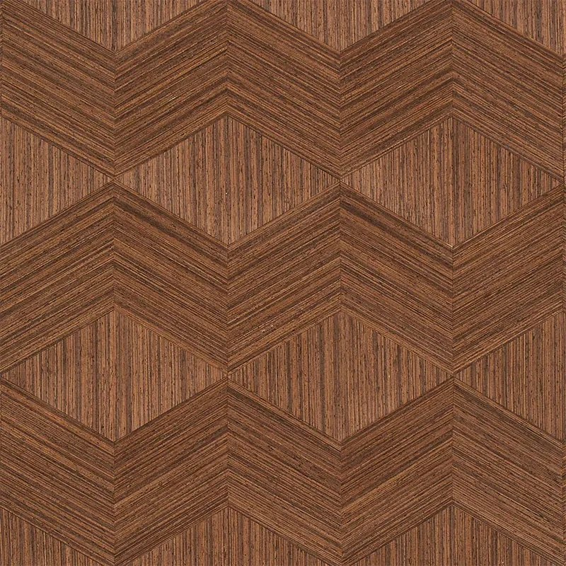CHEVRON INLAY WALNUT Schumacher Wallpaper wallpaper - SKU 5009631
