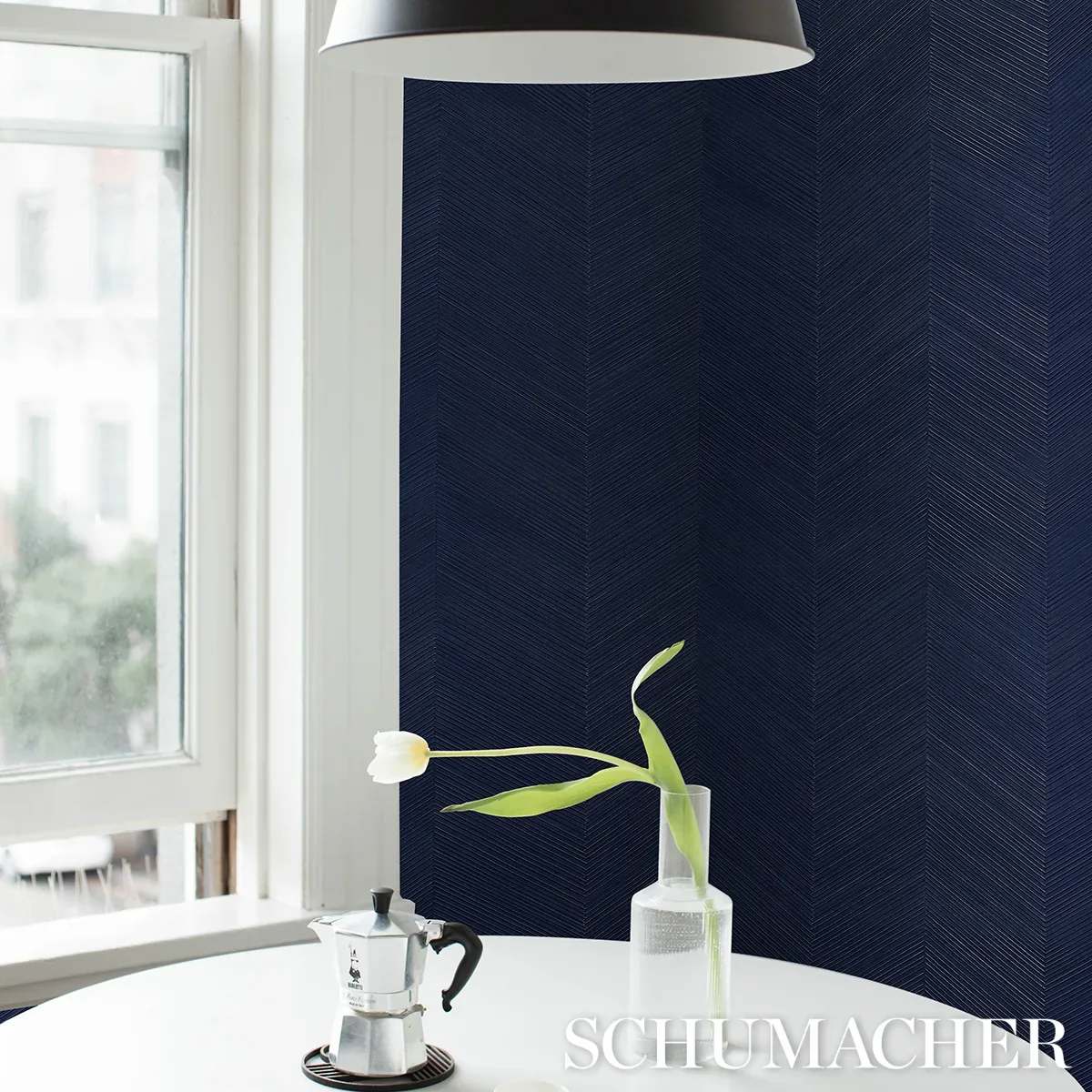 CHEVRON TEXTURE - MIDNIGHT BLUE Schumacher Wallpaper | Wallp CHEVRON TEXTURE MIDNIGHT BLUE Schumacher Wallpaper wallpaper - SKU 5005654