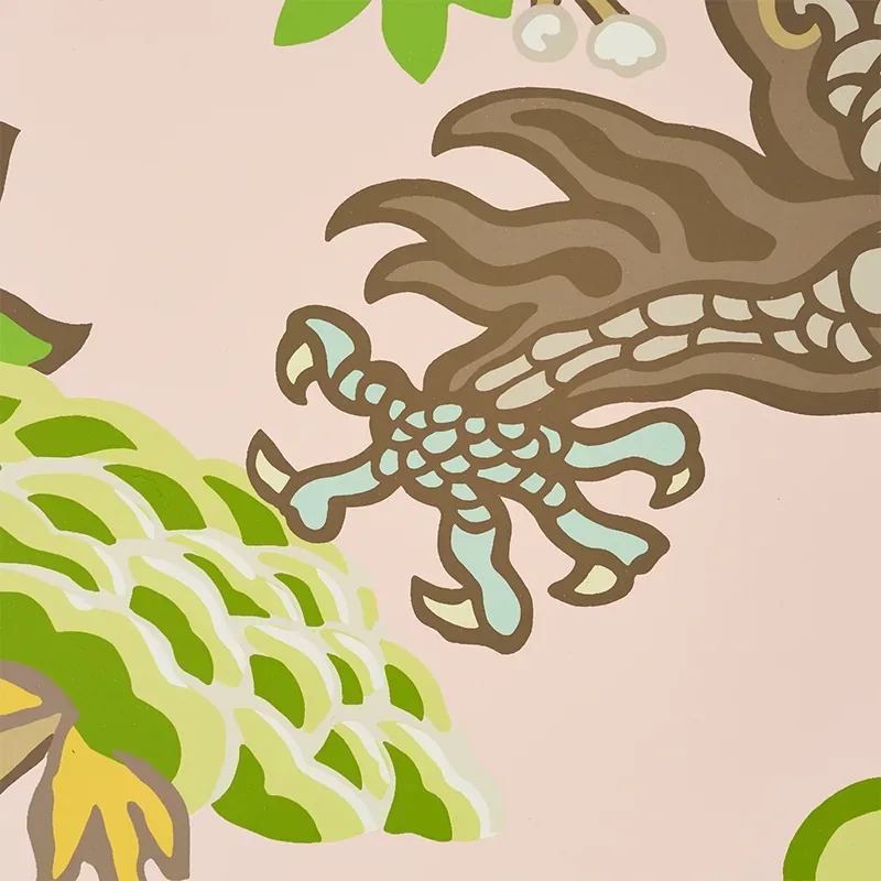 CHIANG MAI DRAGON - BLUSH Schumacher Wallpaper | Wallpaper T CHIANG MAI DRAGON BLUSH Schumacher Wallpaper wallpaper - SKU 5010590