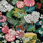 CHIANG MAI DRAGON - EBONY Schumacher Wallpaper | Wallpaper T CHIANG MAI DRAGON EBONY Schumacher Wallpaper wallpaper - SKU 5001065
