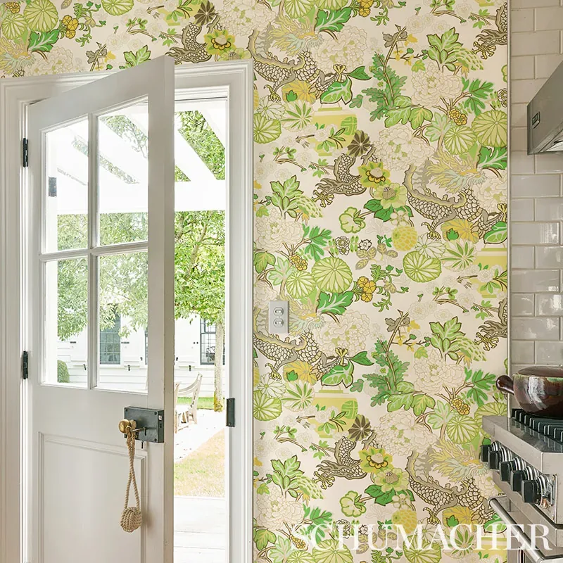 CHIANG MAI DRAGON - LEAF Schumacher Wallpaper | Wallpaper Tw CHIANG MAI DRAGON LEAF Schumacher Wallpaper wallpaper - SKU 5001069