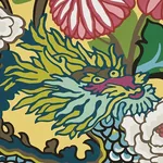 CHIANG MAI DRAGON - YELLOW Schumacher Wallpaper | Wallpaper CHIANG MAI DRAGON YELLOW Schumacher Wallpaper wallpaper - SKU 5010591