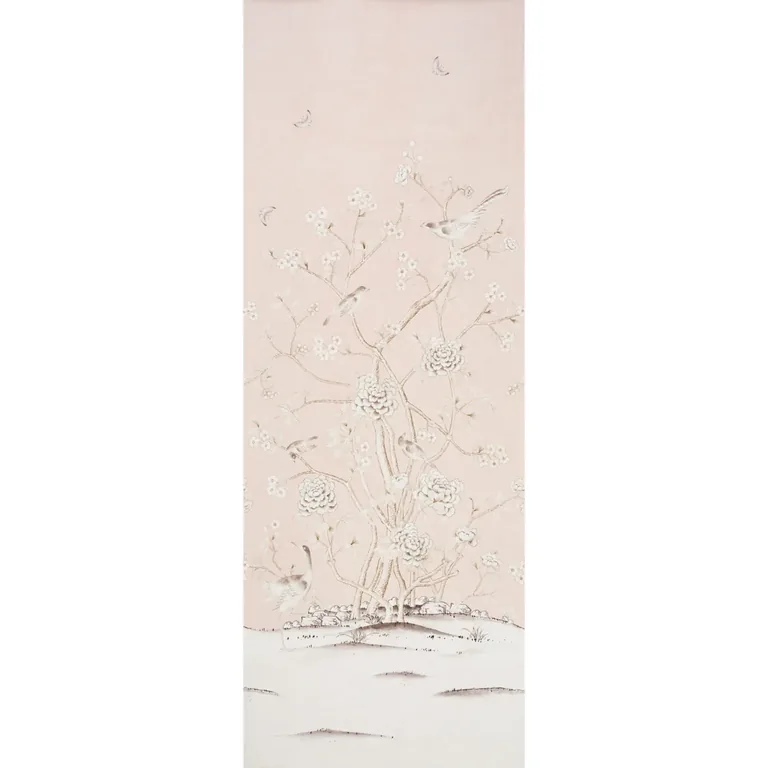 Schumacher CHINOIS PALAIS PANEL wallpaper, color BLUSH CONCH, SKU 5007121
