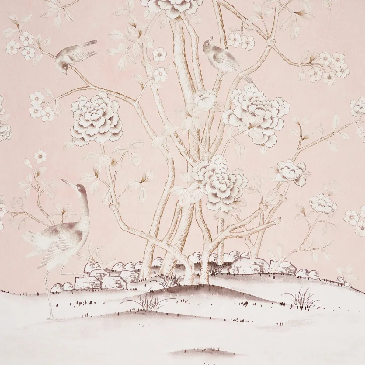 CHINOIS PALAIS PANEL BLUSH CONCH Schumacher Wallpaper wallpaper - SKU 5007121