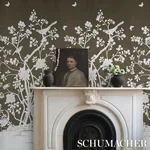 CHINOIS PALAIS PANEL - CHOCOLATE Schumacher Wallpaper | Wall CHINOIS PALAIS PANEL CHOCOLATE Schumacher Wallpaper wallpaper - SKU 5007129
