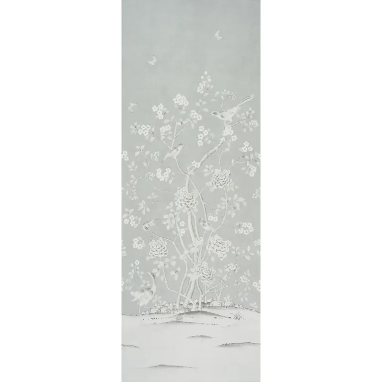 Schumacher CHINOIS PALAIS PANEL wallpaper, color GRISAILLE, SKU 5007125