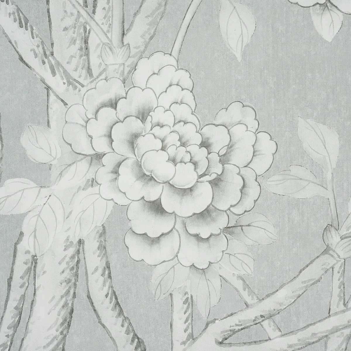 Schumacher CHINOIS PALAIS PANEL - GRISAILLE Wallpaper | Buy Online Schumacher CHINOIS PALAIS PANEL wallpaper, color GRISAILLE, SKU 5007125