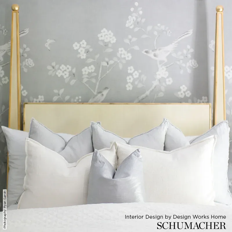 Schumacher CHINOIS PALAIS PANEL - GRISAILLE Wallpaper | Buy Online Schumacher CHINOIS PALAIS PANEL wallpaper, color GRISAILLE, SKU 5007125
