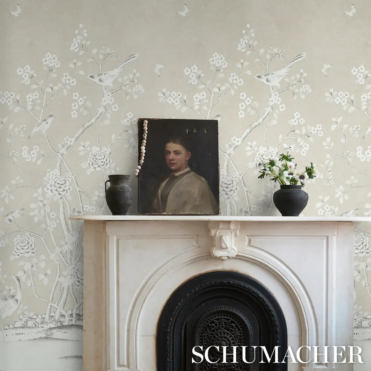CHINOIS PALAIS PANEL - STONE Schumacher Wallpaper | Wallpape CHINOIS PALAIS PANEL STONE Schumacher Wallpaper wallpaper - SKU 5015440