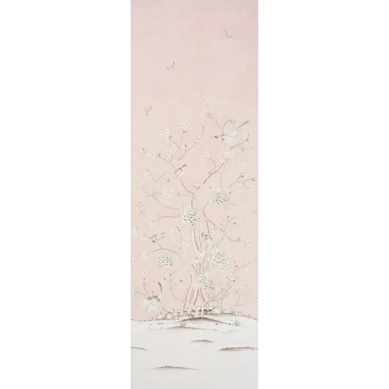 Schumacher CHINOIS PALAIS VINYL PANEL wallpaper, color BLUSH, SKU 5010160