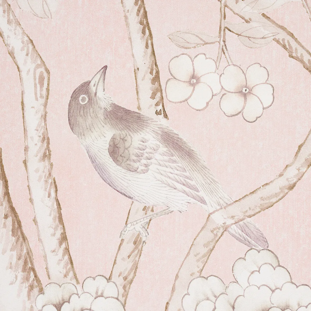 CHINOIS PALAIS VINYL PANEL BLUSH Schumacher Wallpaper wallpaper - SKU 5010160